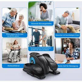 Merach & Mini Ellipsentrainer – 12-stufiger Crosstrainer mit Fernbedienung Display, leise, tragbar,