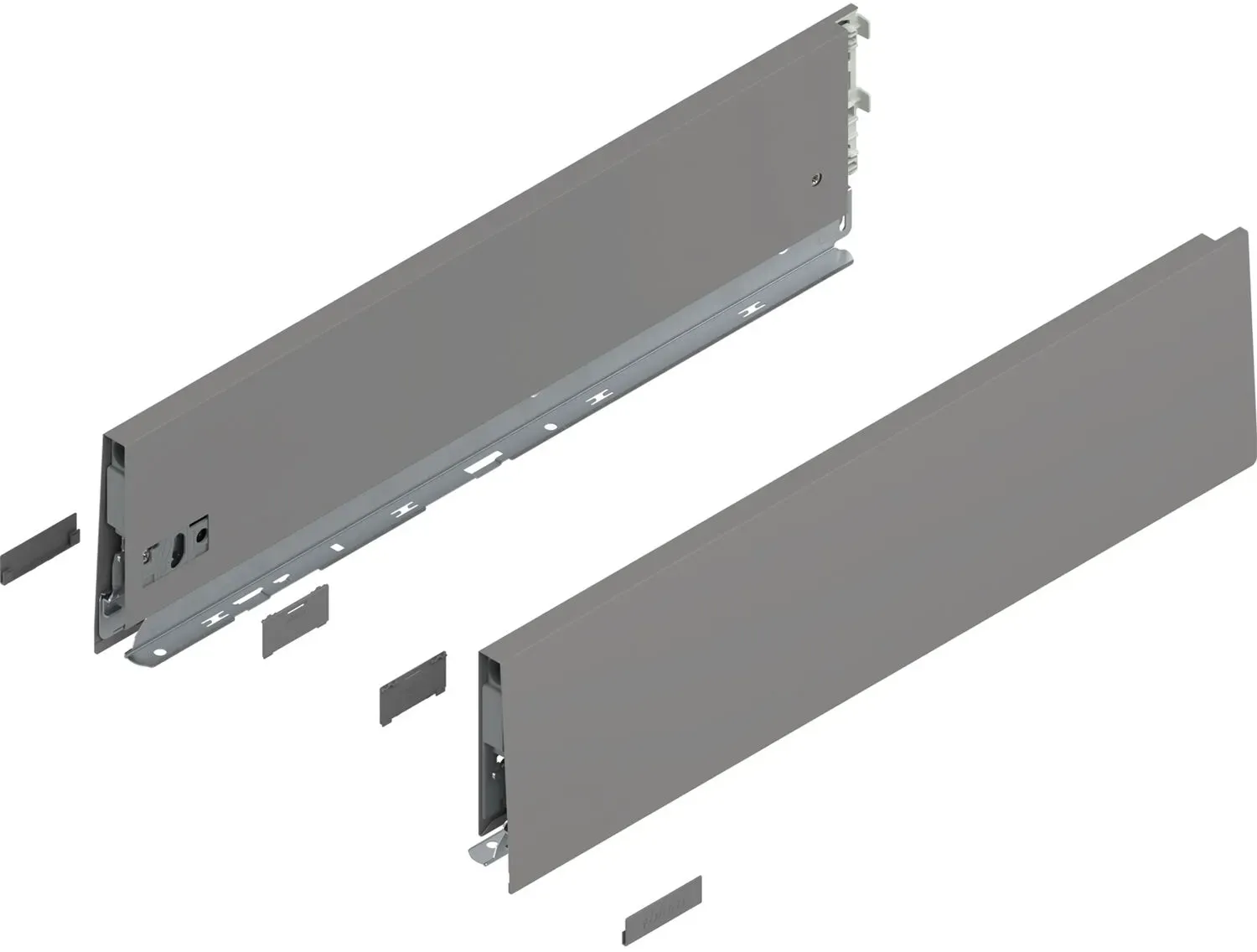 blum MERIVOBOX SET Höhe K, BLUMOTION B, 40kg, NL 400, Indiumgrau