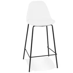Mittelhoher Snackhocker Textil Metall | Küchenhocker Polsterung Weicher Sitz | Skandinavisch | 41x41x89 cm Sitzhöhe | Kadima Design