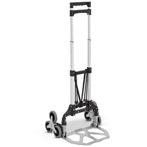 Juskys Treppensackkarre klappbar & bis 80 kg - Alu Mini Sackkarre für Treppen - Handschuhe & Seile