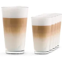 SAHM Latte-Macchiato-Glas Latte Macchiato Gläser Set 6 STK - Kaffee Latte Gläser, Edles Glas, 100% recycelbar