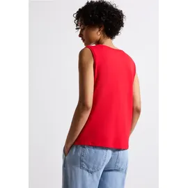 STREET ONE Jersey-Top mit Häkeldetails - Rot