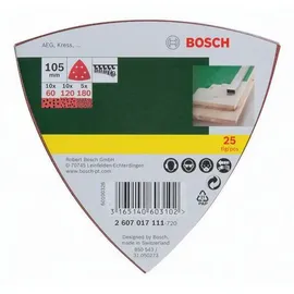 Bosch Deltaschleifpapier-Set 25-tlg. 105 mm 60/120/180