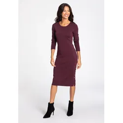 Strickkleid, knielang, figurbetont, klassischer Stil, Gr. 48 - N-Gr, bordeaux, , 45672550-48 N-Gr