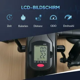 sportnow Pedaltrainer leiser Mini Heimtrainer mit 8 Stufen Magnetwiderstand - Schwarz
