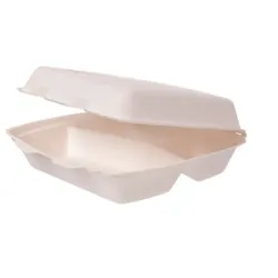 Blanc HYGIENIC Menüboxen klein 3-geteilt aus Bagasse 400 Stück, to go, take away, biologisch abbaubar, umweltfreundlich