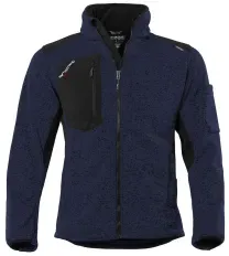 Qualitex® Strickfleece-Jacke PROTECTANO, navy/meliert 1 Stück, Größe: XXL