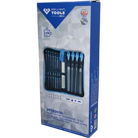 BRILLIANT TOOLS Feilen-Satz mit Feilenbürste 19-tlg (BT103030)
