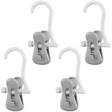 4 Stück Hosenbügel Klemmbügel, Kleiderbügel mit Klammern, Platzsparend Clips, Hosenkleiderbügel, Hosenklammer, Vertikal Aufbewahrbarer Hosenbügel, Für Hosen, Röcke, Kleidung, Hut, Schals (Grau)