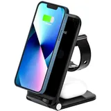 M2 Tec Wireless Charger, Ladestation für Apple Watch iPhone Samsung - Schwarz