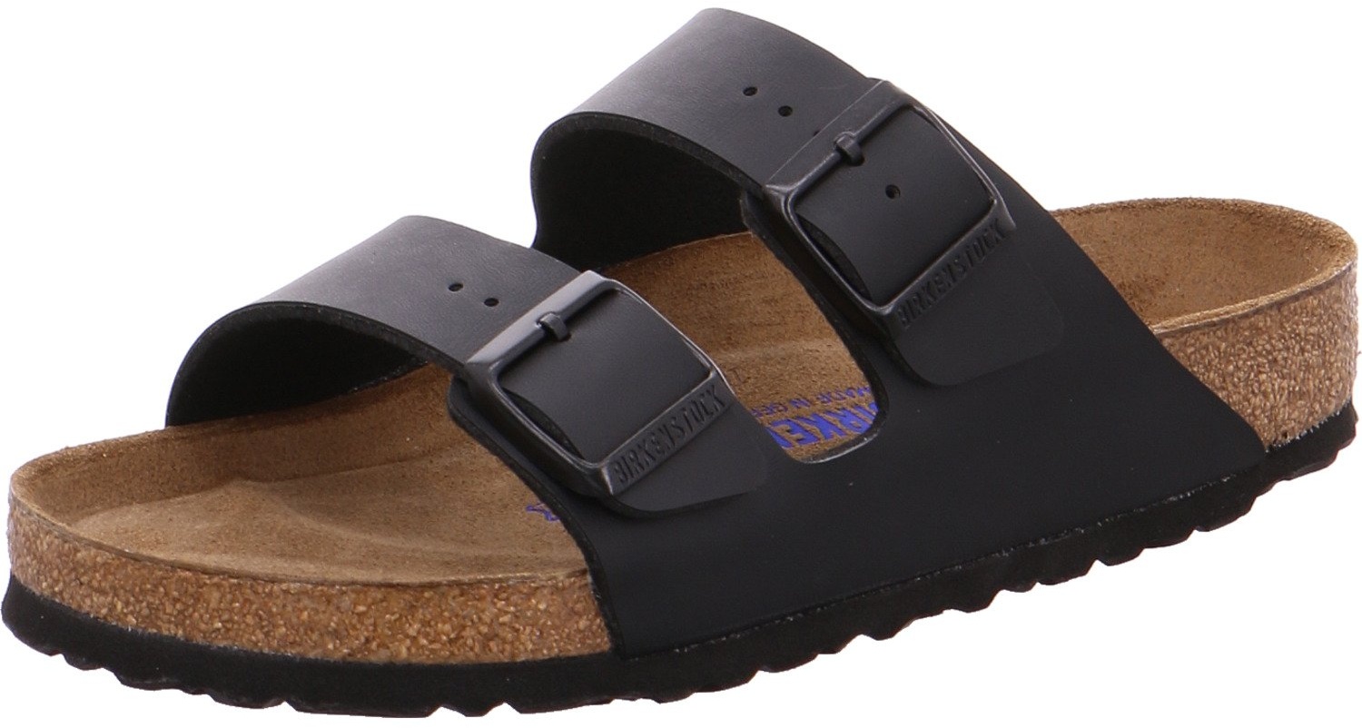 Birkenstock Classic Unisex-Erwachsene Arizona Birko-Flor Softfootbed Pantoletten, Schwarz), 45 EU