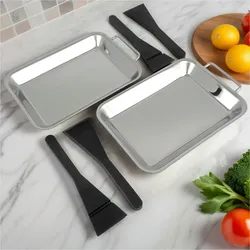 Haushalt International 2er Set Edelstahl Grillpfanne Portionspfanne Grill