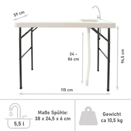 Lemodo Campingtisch mit Spüle und Wasserhahn
