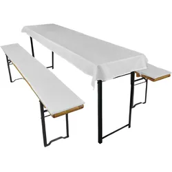 Bierzeltgarnitur 3 Teilig Tischdecke 70x240 cm Bierbankauflagen 220x25x2 cm