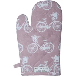 Krasilnikoff Ofenhandschuh Bikes, 29x18 cm, dusty rose