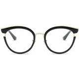 AOOLIA Runden Lesebrille Damen, TR90 Klare Sicht Männer Frauen Lesebrille Lesehilfe, Blaulichtbrille Sehhilfe Lesebrillen (Schwarz, 0, x)