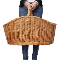 Dekoleidenschaft Einkaufskorb Maxi aus Weide 49 x 68 x 47 cm braun