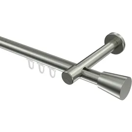 Interdeco GARDINENSTANGE INNENLAUF Prestige Sitra 240 cm (geteilt in 2 x 120 cm), 1-läufig, 20 mm Ø Edelstahl-Optik