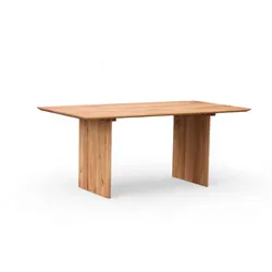 Esstisch HOME AFFAIRE "Waldhain Küchentisch, Holz-Wangengestell, Wildeiche massiv geölt", beige (natur, schweizer kante), B:160cm H:76cm T:90cm, Tische, Baum Kante oder Schweizer Kante, erhältlich in 3 Größen, natur geölt