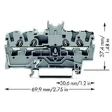 WAGO 2001-1441 Durchgangsklemme 4.20mm Zugfeder Belegung: L Grau 100St.