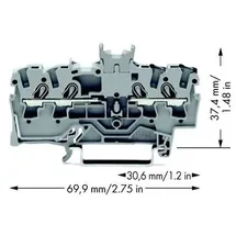 WAGO 2001-1441 Durchgangsklemme 4.20mm Zugfeder Belegung: L Grau 100St.