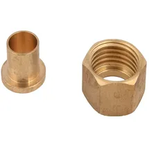 Schlösser Armaturen Wasserzählerverschraubung zum Löten 15 mm x 3/4" IG, - flachdichtend (2 Stück)