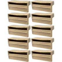 cyclingcolors 10x Lattenhalter Monolatte 63 x 8 mm Kunststoff für Lattenrost Holzrahmen Bett Endkappen Befestigung Lasche Klammer Schraube, beige