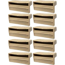 cyclingcolors 10x Lattenhalter Monolatte 63 x 8 mm Kunststoff für Lattenrost Holzrahmen Bett Endkappen Befestigung Lasche Klammer Schraube, beige