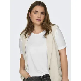 ONLY CARMAKOMA Kurzarmshirt CARMOSTER S/S FOLD UP TOP JRS NOOS Materialmix, regular fit weiß L (50/52)