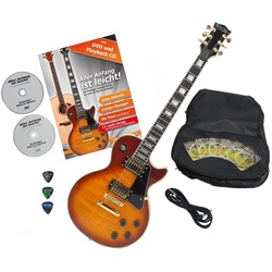 Rocktile E-Gitarre »Pro L-200OHB E-Gitarre mit Zubehör Set(Gitarren Gigbag Tasche, Kabel, Plektren, Gitarren Schule mit CD & DVD, Gitarrensaiten)«