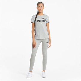 Puma Essentials Logo T-Shirt Damen 04 light gray heather XS