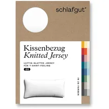 schlafgut Kissenbezug Knitted Jersey 40 x 80 cm Weiss