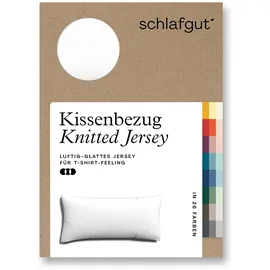 schlafgut Kissenbezug Knitted Jersey 40 x 80 cm Weiss