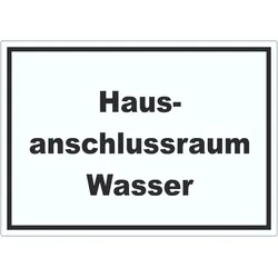HB-Druck Hausanschlussraum Wasser Aufkleber mit Text HAR waagerecht A0 (841x1189mm)