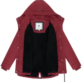 Ragwear Damen, Parka kurzer Mantel warme Winterjacke Parkker Warm YOUMODO Wine Red Gr. XL - XL