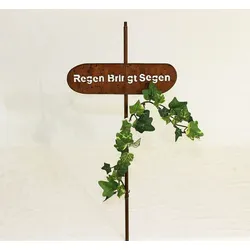 DanDiBo Rankhilfe Gartenstecker "Regen bringt Segen" H-120 cm Kletterhilfe Stecker Metal