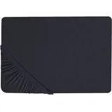 Beliani Spannbettlaken JANBU Baumwolle 200 x 200 cm Schwarz
