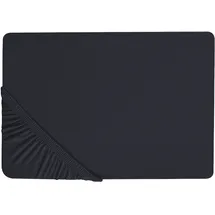 Beliani Spannbettlaken JANBU Baumwolle 200 x 200 cm Schwarz