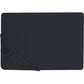 Beliani Spannbettlaken JANBU Baumwolle 200 x 200 cm Schwarz