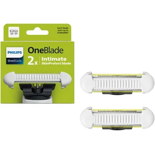 Philips OneBlade Intimate Klingen - 2x SkinProtect Ersatzklingen, Trimmen und Rasieren des Intimbereichs mit zusätzlichem Hautschutz, QP229/50