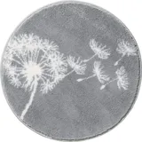 Erwin Müller Badematte, Badteppich, Badvorleger Pusteblume Prasonisi grau Größe rund: 80 cm Ø - rutschhemmend, flauschig weich, für Fußbodenheizung geeignet