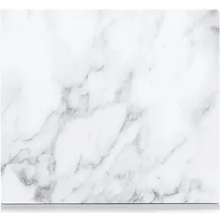 Zeller, Herdblende-/Abdeckplatte "Marmor", Glas, weiß