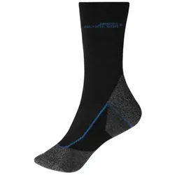Arbeitssocken leicht JN212, schwarz/königs-blau, Größe 39-41 - schwarz - 39