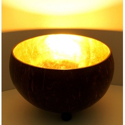 Guru-Shop Windlicht Exotisches Kokosnuss Teelicht – Modell 1 braun