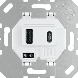 1St. Jung USB 15 CA WW USB-Ladegerät, 1 x Typ A + 1 x Typ C, al