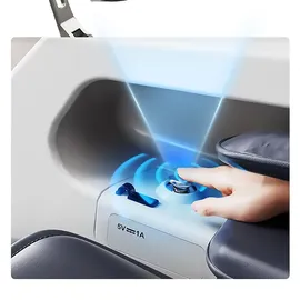 360Home Massagesessel 4D Kunstleder 155 x 116 x 76 cm Weiß mit Heizfunktion