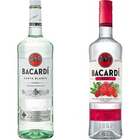 BACARDÍ Carta Blanca Rum (1 x 3 l) & BACARDÍ Razz Spirituose mit Rum und Himbeergeschmack (1 x 0.7 l)