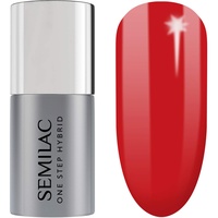 Semilac S550 Semilac One Step Hybrid Nagellack 3in1 Rot Farb Pure Red 5 ml Innovativ UV LED Farblack Nail Polish