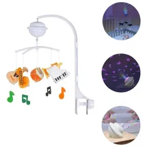 Chipolino Musikmobile Bluetooth-Funktion Projektor Plüschfiguren Universalklemme orange