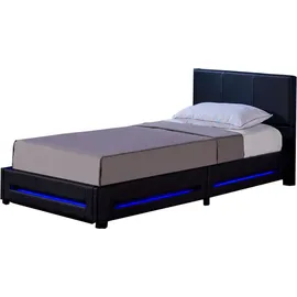 Home Deluxe LED Bett ASTRO 180 x 200 cm Dunkelgrau - Dunkelgrau